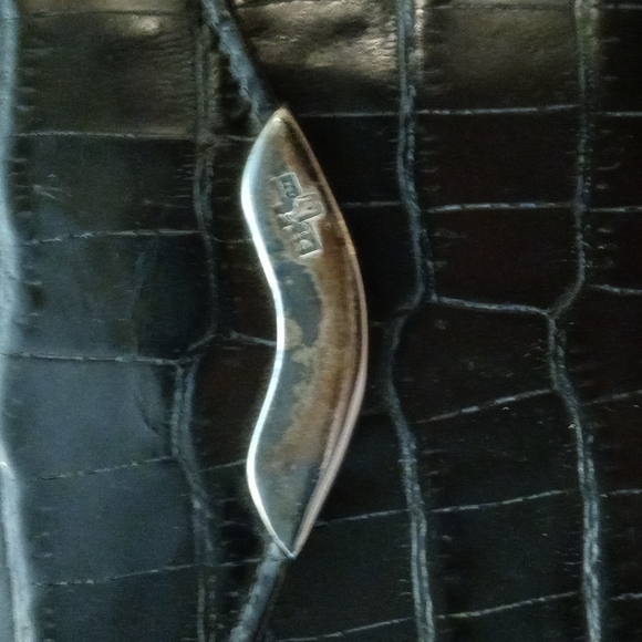 Vintage Polo Ralph Lauren croco embossed leather clutch/makeup bag - Picture 5 of 10